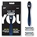 Made For You by BIC Shaving Razor Blades for Every Body - Men & Women, with 2 Cartridge Refills - 5-Blade Razors for a Smooth Close Shave, Navy, Kit