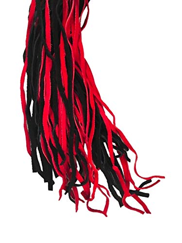 Prairie Horse Supply Straight or Knobbed Flogger, Whip, Solid Rod with Soft or Thick Leather Tails, Style Choice (Red Black) - Thumbnail 2