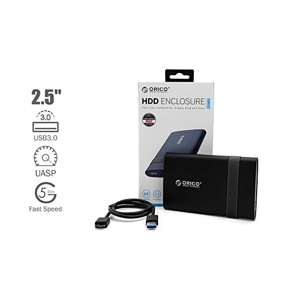Orico 250GB Externe Festplatte 2,5 Zoll USB 3.0 Hard Drive 2538U3 tragbare Speicher extern für PC Laptop Notebook TV Fotos Computer ps4 ps5 Xbox kompatibel mit Windows Mac OS Linux schwarz – Bild 7