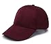 JOOWEN 6 Panel Faux Suede Baseball Cap Classic Adjustable Soft Plain Hat (Wine Red)