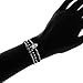 Rinhoo 3Pcs Handmade Adjustable Black Rope Bead Charms Crystal Rhinestone Wrap Braided Bracelet for Men Women