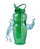 Cool Gear 32 oz EZ-Freeze Gel Solstice Water Bottle (Green)