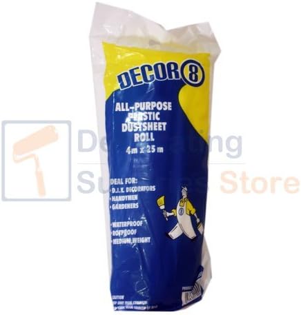 4m x 25m Large Plastic Dust Sheet | Polythene Dust Sheet Roll All-Purpose Decor8 Visqueen by Decor8