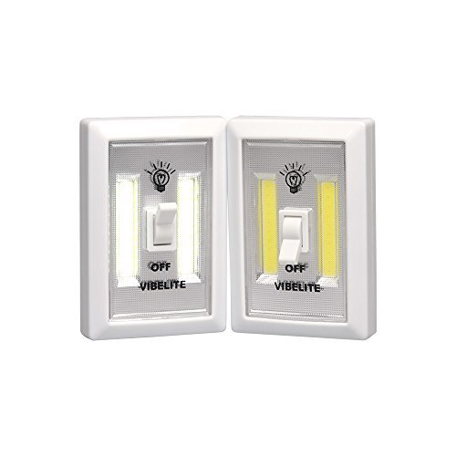 2 Light Switch Wall Nightlight 8LED LongLife, Mount Anywhere, Battery