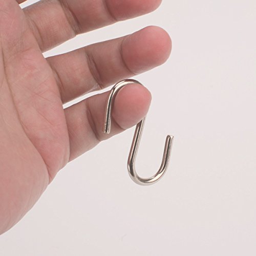 Flammi 20-Pack Mini S Shaped Hooks Hanging Hooks Chrome Plated for Jewelry Key Ring Dustpan Brush (1-3/4-Inch Long) - Thumbnail 3