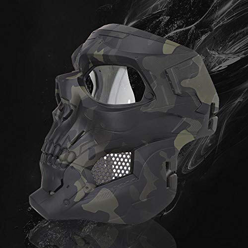 MOGOI Airsoft Skull Mask, Full Face Protective Masks for Airsoft Paintball Outdoor Cs War Game BB Gun Halloween Skeleton Masks Party Cosplay Mask Movie Props, E - Thumbnail 5