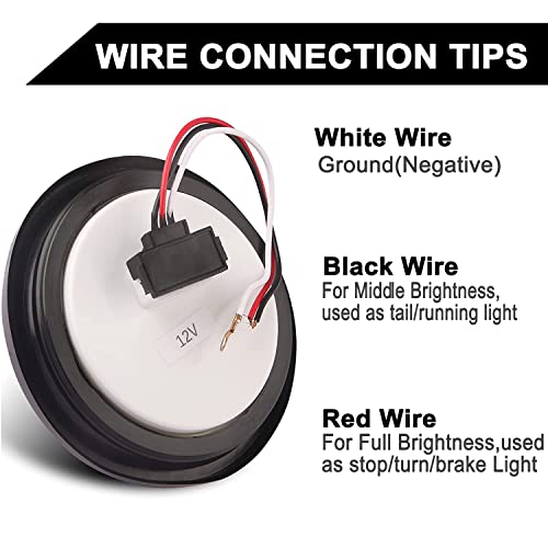 8Pcs 4 Inch Round LED Trailer Tail Lights Red, 4" Round Led Stop Turn Tail Lights Brake Trailer