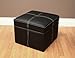 Ameriwood Home DHP Delaney Small Square Ottoman with Storage, Rich Faux Leather, Black