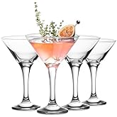 Vikko Martini Glasses Set of 4, Crystal Clear 5.2 Ounce Martini Glasses with Stem, Elegant Glasses for Martini, Vodka, Cocktail, Dishwasher Safe, Durable Glassware