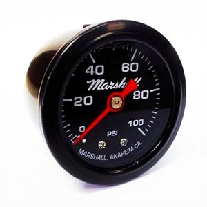 Image of Marshall Instruments LBB00100 Liquid Filled Fuel Pressure Gauge Black