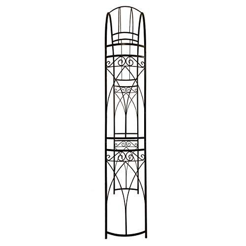 OUTOUR Stereoscopic Metal Garden Arch Arbor Arbour Archway with Graceful Curve for Climbing Plants Roses Vines, Outdoor Garden Lawn Backyard Patio, Wedding, Black