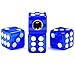 Dreamer Car Tire Valve Stems Caps Plastic Crystal Dice Design(blue,4pcs)
