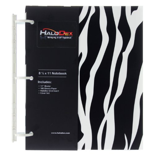 3-Ring Notebook by HaloDex, Zebra, 8.5 x 11, 1.25" Rings