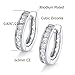 18k White Gold Plated Cubic Zirconia Simulated Diamond Hoop Earrings for Women Men