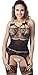 The Victory of Cupid Womens Sexy Fishnet Floral Mesh Bodystockings Bodysuits, Black, One Size