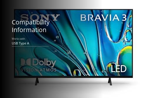 Sony 50-Inch Class 4K Ultra HD BRAVIA 3 LED Smart TV with Google TV, Dolby Vision HDR, and Exclusive Features for PlayStation®5 (K-50S30)