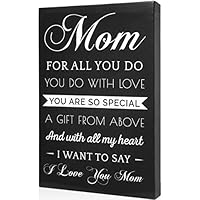 Light Autumn Gifts for Mom - Hangable Canvas from Daughter or Son - Meaningful Mom Gifts (Blackwhite) (Canvas)