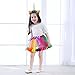 Sparkling Rainbow Tutu Skirt and Unicorn Headband Outfit for Girls 2T, 3T,4T,5T,6T,7T Birthday Party Costumes Set, Medium 2T-4T