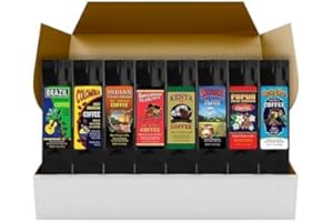 PLUM NELLIE Around the World Coffee Gift Set – 8 Bags -1.5 Ounce ea. – Travel Inspired Tasting Box – Enjoy A World Coffee Tour Gift Pack (Gift Box, Dark Roast Variety Pack)
