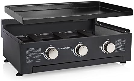 Plancha gaz Campart BA-8453 Vilamoura – 3 brûleurs – Plaque de cuisson en fonte