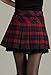 chouyatou Women's A-Line Plaid Wool Blend Pleated Skirt Side Zipper