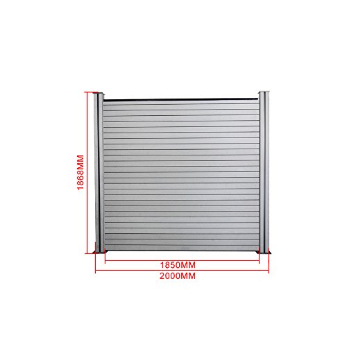WIS Hengda®WPC Zaun Sichtschutz Aluminium Windschutz Zaunblende Quadratisch Gartensichtschutz Grau Dichtzaun Für… – Bild 3