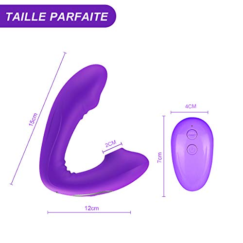 CoralKiss Masseur Électrique, Masseur Portable, Recharge par Connexion USB, Silicone Médical, Violet