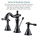 ENZO RODI Bathroom Faucet, Classical Style Two-handle Widespread Bathroom Sink Faucet with Lift Pop Up Drain Assembly, Oil Rubbed Bronze, Certified by UPC,AB 1953 Lead-Free, NSF Standrard, ERF2311344H