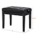 Yaheetech Adjustable Piano Bench Wooden Faux Leather Padded Piano Stool Electronic Piano Stool Keyboard Bench Black