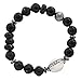 Silpada 'Blackboard' Natural Agate, Hematite, and Pyrite Stretch Bracelet in Sterling Silver, 6.75