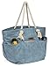 Malirona Large Canvas Beach Bag Shoulder Bags,6 pockets,44L, Weekend Holiday Perfect Bag