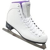 Riedell 118 Sparkle / Womens Beginner/Soft Figure Ice Skates / Color: White and Violet