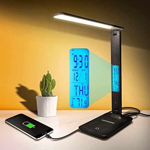 Desk Lamp LED Desk Light, Smart Features(Clock, Alarm, Date