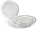 OCCASIONS 120 Plates Pack, Heavyweight Disposable Wedding Party Plastic Plates (6.25'' Dessert/Bread Plate, White & Silver Rim)