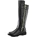 Women's DailyShoes Quilted Round toe Combat Rider Knee High with Side Pocket