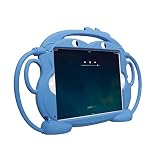 Kids Case for New iPad 2017/2018 - CHINFAI [Double-Faced Monkey Series] Shock Proof Handle Stand Silicone Protective Cover for 9.7 inch iPad Pro/Air/Air2/5th/6th Tablet (Blue)