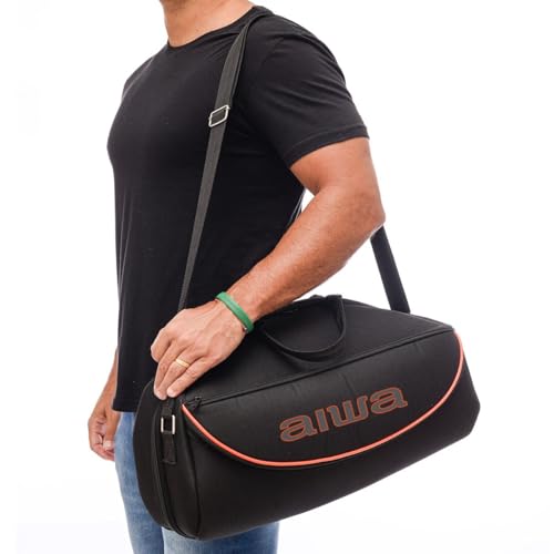 TRIBOSHOP Bolsa Case Capa Bag Compatível Boombox Plus Aiwa, A Prova D'Água, Acolchoado - Com Alças De Mão E Ombro
