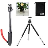 EEEKit 2in1 Kit for VTech Kids Kidizoom Action Cam/Gopro Hero 7/6/5/4/3/2, Extendable Handheld Telescopic Self Portrait Tripod Monopod and Aluminium Monopod Stand Mount