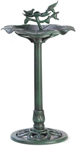 Songbird Valley Outdoor Bird Bath, Ornate Parrot Bird Bath, Cheap Verdigris Garden Bird Baths