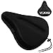 VickMall Exercise Bike Gel Seat Cushion, Large Soft Durable Bicycle Seat Cover Cushion Fits for Cruiser and Stationary Bikes Indoor Cycling, Come with Free Waterproof Dustproof Cover