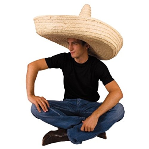 Giant Jumbo Sombrero Hat Zapata Straw Spanish Mexican Adult Costume Accessory