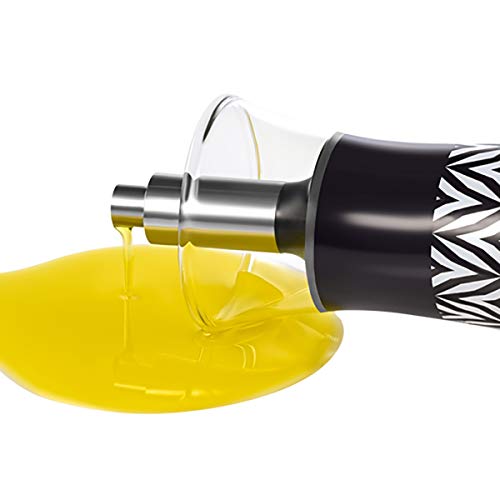 No Funnel Needed - Olive Oil Dispenser Glass Bottle with Dark Film to Protect Cooking Oils and Balsamic Vinegar From Heat and Light Airtight Containers Help Keep oils from spoiling | 17 ounce cruet - Thumbnail 6