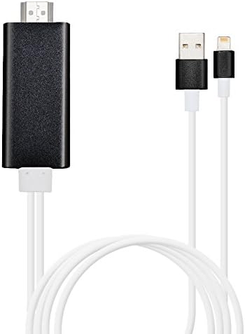 Kimwing Lightning to HDMI, Upgrade 6.4 Ft 1080P iPhone to HDMI Cable for iPhone iPad iPod, No Need Personal Hotspot, WIFI, Setup (Black)