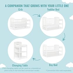 Dream On Me Anna 4-In-1 Full-Size Crib And Changing