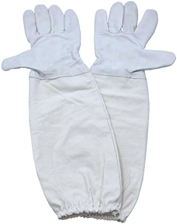 Yookat Beekeeping Gloves Canvas Protective Equipment Gloves Vented Long Sleeves Perfect for the Beginner Beekeeper Gardening Lawn Working Glove