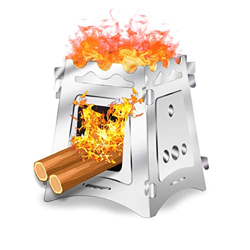 VODA Camping Stove Burner for Outdoor Camping Hiking Cooking Outside Light Weight Portable Backpacking SUS 430 Stoves for BBQ Picnic - Thumbnail 6