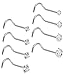 Jstyle 20G 8 Pcs Stainless Steel Nose Rings Studs Screw Piercing Body Jewelry 1.5mm 2mm 2.5mm 3mm Fang