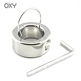 Heavy Duty Ball Stretcher 12.35 Oz - OXY + Free Velvet Carry Bag/Surgical Grade Stainless Steel Testicle Stretching Ring, Weight Stretcher CBT Toys