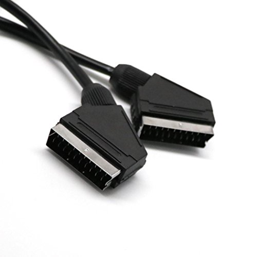 1.5m Scart to Scart Cable / Lead - 21 Pins Connected - Saorview, SKY, Freesat TV (Black)
