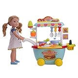 ZWSISU Food Car for American 14inch Girl Wellie wishers Doll Furniture
